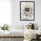 Shop Divine Dahlia III Canvas Art Print-Botanicals, Florals, Hamptons, Portrait, View All, White-framed wall decor artwork