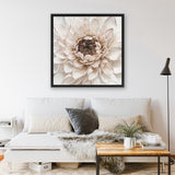 Shop Divine Dahlia IV (Square) Canvas Art Print-Botanicals, Florals, Hamptons, Neutrals, Square, View All-framed wall decor artwork