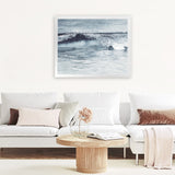 Shop Ocean Wave II Art Print-Blue, Coastal, Horizontal, Landscape, Rectangle, View All-framed painted poster wall decor artwork