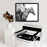 Shop Grey Horses Photo Art Print-Animals, Black, Grey, Landscape, Photography, Scandinavian, View All, White-framed poster wall decor artwork