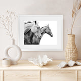 Shop Grey Horses Photo Art Print-Animals, Black, Grey, Landscape, Photography, Scandinavian, View All, White-framed poster wall decor artwork