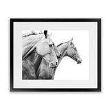 Shop Grey Horses Photo Art Print-Animals, Black, Grey, Landscape, Photography, Scandinavian, View All, White-framed poster wall decor artwork