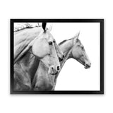 Shop Grey Horses Photo Art Print-Animals, Black, Grey, Landscape, Photography, Scandinavian, View All, White-framed poster wall decor artwork