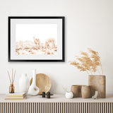 Shop Llamas Grazing Photo Art Print-Animals, Horizontal, Landscape, Neutrals, Photography, Rectangle, View All, White-framed poster wall decor artwork