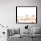 Shop Llamas Grazing Photo Art Print-Animals, Horizontal, Landscape, Neutrals, Photography, Rectangle, View All, White-framed poster wall decor artwork