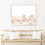 Shop Llamas Grazing Photo Art Print-Animals, Horizontal, Landscape, Neutrals, Photography, Rectangle, View All, White-framed poster wall decor artwork