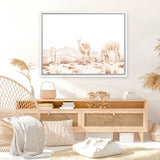 Shop Llamas Grazing Photo Canvas Art Print-Animals, Horizontal, Landscape, Neutrals, Photography, Photography Canvas Prints, Rectangle, View All, White-framed wall decor artwork