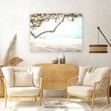 Shop Beach Swing I Photo Canvas Art Print-Boho, Coastal, Green, Landscape, Photography, Photography Canvas Prints, Tropical, View All, White-framed wall decor artwork