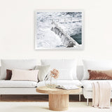 Shop Bondi White Photo Art Print-Blue, Coastal, Horizontal, Landscape, Photography, Rectangle, View All, White-framed poster wall decor artwork