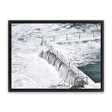 Shop Bondi White Photo Canvas Art Print-Blue, Coastal, Horizontal, Landscape, Photography, Photography Canvas Prints, Rectangle, View All, White-framed wall decor artwork