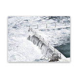 Shop Bondi White Photo Canvas Art Print-Blue, Coastal, Horizontal, Landscape, Photography, Photography Canvas Prints, Rectangle, View All, White-framed wall decor artwork