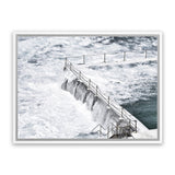 Shop Bondi White Photo Canvas Art Print-Blue, Coastal, Horizontal, Landscape, Photography, Photography Canvas Prints, Rectangle, View All, White-framed wall decor artwork