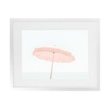 Shop Pink Parasol Photo Art Print-Boho, Coastal, Horizontal, Landscape, Photography, Pink, Rectangle, View All, White-framed poster wall decor artwork