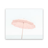 Shop Pink Parasol Photo Art Print-Boho, Coastal, Horizontal, Landscape, Photography, Pink, Rectangle, View All, White-framed poster wall decor artwork