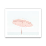 Shop Pink Parasol Photo Art Print-Boho, Coastal, Horizontal, Landscape, Photography, Pink, Rectangle, View All, White-framed poster wall decor artwork