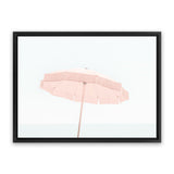 Shop Pink Parasol Photo Canvas Art Print-Boho, Coastal, Horizontal, Landscape, Photography, Photography Canvas Prints, Pink, Rectangle, View All, White-framed wall decor artwork