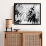 Shop Monochrome Palms Photo Art Print-Black, Coastal, Horizontal, Landscape, Photography, Rectangle, Tropical, View All-framed poster wall decor artwork