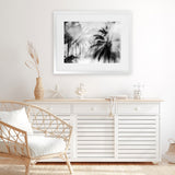 Shop Monochrome Palms Photo Art Print-Black, Coastal, Horizontal, Landscape, Photography, Rectangle, Tropical, View All-framed poster wall decor artwork