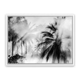 Shop Monochrome Palms Photo Canvas Art Print-Black, Coastal, Horizontal, Landscape, Photography, Photography Canvas Prints, Rectangle, Tropical, View All-framed wall decor artwork
