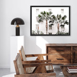 Shop Casa Palms Photo Canvas Art Print-Boho, Botanicals, Coastal, Green, Landscape, Photography, Photography Canvas Prints, Tropical, View All, White-framed wall decor artwork