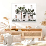 Shop Casa Palms Photo Canvas Art Print-Boho, Botanicals, Coastal, Green, Landscape, Photography, Photography Canvas Prints, Tropical, View All, White-framed wall decor artwork