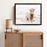 Shop Highland Cow III Photo Art Print-Animals, Baby Nursery, Landscape, Neutrals, Photography, Scandinavian, View All-framed poster wall decor artwork