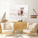 Shop Highland Cow III Photo Canvas Art Print-Animals, Baby Nursery, Landscape, Neutrals, Photography, Photography Canvas Prints, Scandinavian, View All-framed wall decor artwork