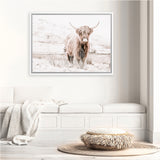 Shop Highland Cow III Photo Canvas Art Print-Animals, Baby Nursery, Landscape, Neutrals, Photography, Photography Canvas Prints, Scandinavian, View All-framed wall decor artwork