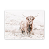 Shop Highland Cow III Photo Canvas Art Print-Animals, Baby Nursery, Landscape, Neutrals, Photography, Photography Canvas Prints, Scandinavian, View All-framed wall decor artwork