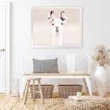 Shop Llama Photo Art Print-Animals, Baby Nursery, Horizontal, Landscape, Neutrals, Photography, Pink, Rectangle, View All-framed poster wall decor artwork