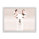 Shop Llama Photo Canvas Art Print-Animals, Baby Nursery, Horizontal, Landscape, Neutrals, Photography, Photography Canvas Prints, Pink, Rectangle, View All-framed wall decor artwork