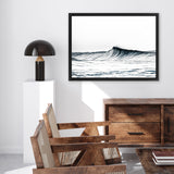 Shop Blue Wave Photo Canvas Art Print-Blue, Coastal, Horizontal, Landscape, Photography, Photography Canvas Prints, Rectangle, View All, White-framed wall decor artwork