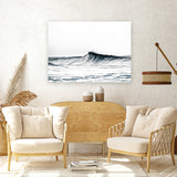 Shop Blue Wave Photo Canvas Art Print-Blue, Coastal, Horizontal, Landscape, Photography, Photography Canvas Prints, Rectangle, View All, White-framed wall decor artwork