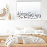 Shop Parasols III Photo Canvas Art Print-Coastal, Horizontal, Landscape, Photography, Photography Canvas Prints, Rectangle, View All, White-framed wall decor artwork