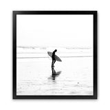 Shop Lone Surfer (Square) Photo Art Print-Coastal, People, Photography, Square, View All, White-framed poster wall decor artwork