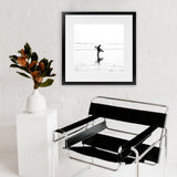 Shop Lone Surfer (Square) Photo Art Print-Coastal, People, Photography, Square, View All, White-framed poster wall decor artwork