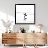 Shop Lone Surfer (Square) Photo Art Print-Coastal, People, Photography, Square, View All, White-framed poster wall decor artwork
