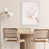 Shop Pastel Protea I Photo Canvas Art Print-Botanicals, Florals, Photography, Photography Canvas Prints, Pink, Portrait, Rectangle, View All-framed wall decor artwork