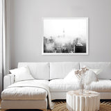 Shop New York Fog Photo Art Print-Black, Landscape, Photography, View All, White-framed poster wall decor artwork