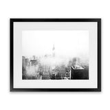 Shop New York Fog Photo Art Print-Black, Landscape, Photography, View All, White-framed poster wall decor artwork