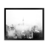 Shop New York Fog Photo Art Print-Black, Landscape, Photography, View All, White-framed poster wall decor artwork