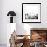 Shop New York Fog (Square) Photo Art Print-Black, Grey, Photography, Square, View All, White-framed poster wall decor artwork