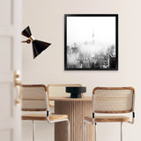 Shop New York Fog (Square) Photo Art Print-Black, Grey, Photography, Square, View All, White-framed poster wall decor artwork