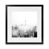 Shop New York Fog (Square) Photo Art Print-Black, Grey, Photography, Square, View All, White-framed poster wall decor artwork
