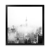Shop New York Fog (Square) Photo Art Print-Black, Grey, Photography, Square, View All, White-framed poster wall decor artwork