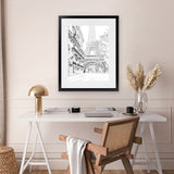 Shop Winter In Paris B&W Photo Art Print-Black, Hamptons, Photography, Portrait, View All, White-framed poster wall decor artwork