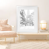 Shop Winter In Paris B&W Photo Art Print-Black, Hamptons, Photography, Portrait, View All, White-framed poster wall decor artwork