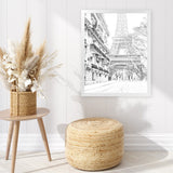 Shop Winter In Paris B&W Photo Art Print-Black, Hamptons, Photography, Portrait, View All, White-framed poster wall decor artwork