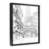 Shop Winter In Paris B&W Photo Canvas Print-Black, Hamptons, Photography Canvas Prints, Portrait, View All, White-framed wall decor artwork