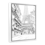 Shop Winter In Paris B&W Photo Canvas Print-Black, Hamptons, Photography Canvas Prints, Portrait, View All, White-framed wall decor artwork